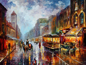 New Street Hand Painted Oil Painting / Canvas Wall Art HT 12623